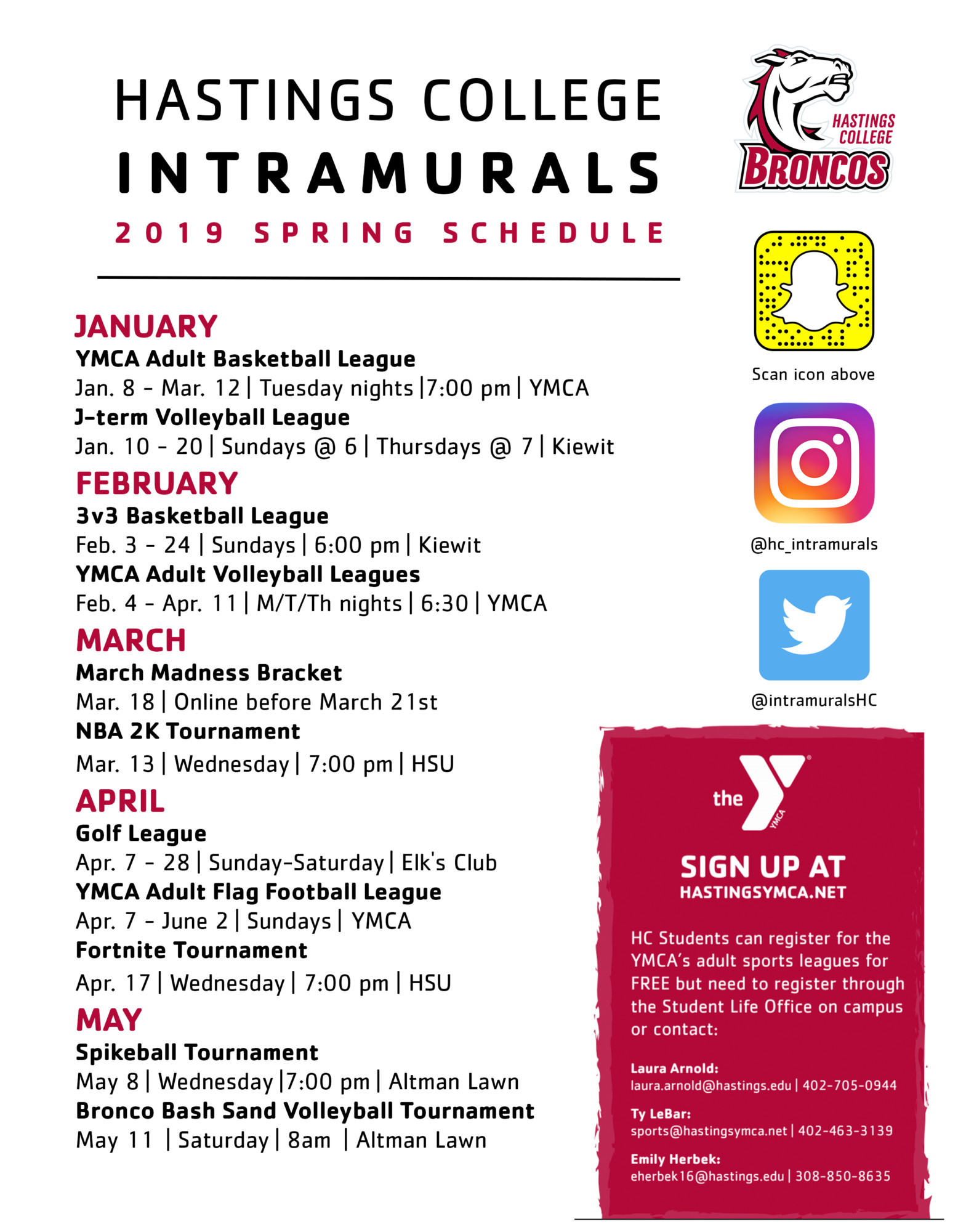 Hastings College Intramurals Hastings YMCA